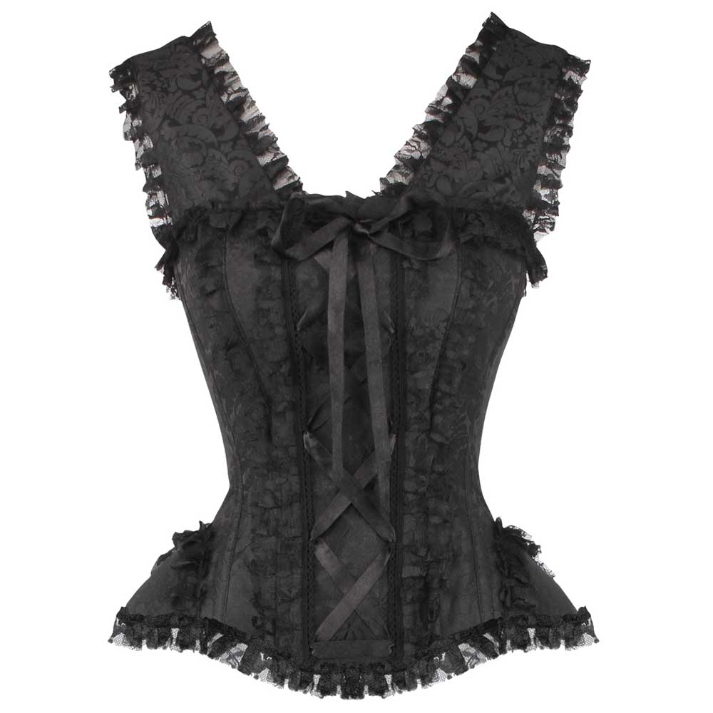 Attitude Corsets - Lahelin Overbust korset - Zwart